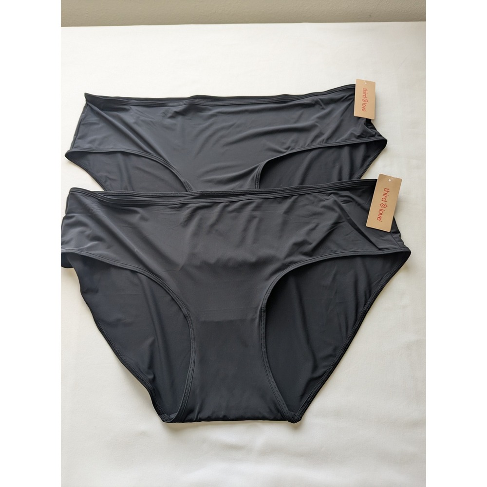 ThirdLove Bikini Underwear Women 2X Black Seamless Microfiber 2-Pack NWT Comfort
